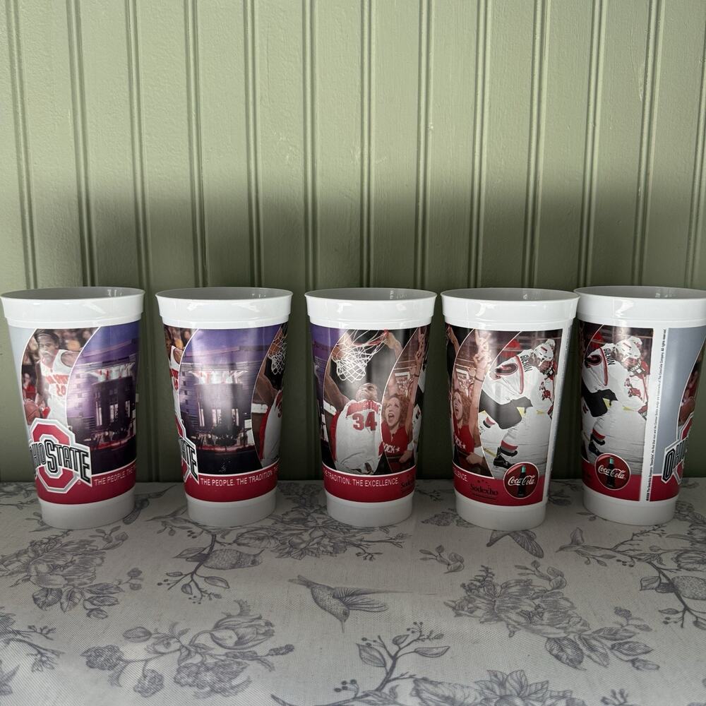 Vtg 2000s Ohio State Buckeyes Football Stadium Plastic Cups Lot 5 Y2K Sports